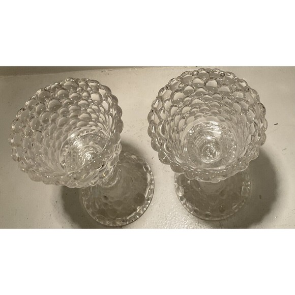PartyLite Tiny Bubbles 2 Piece Candle Holders Vintage Set Of 2 Votives Tapers - Picture 3 of 5